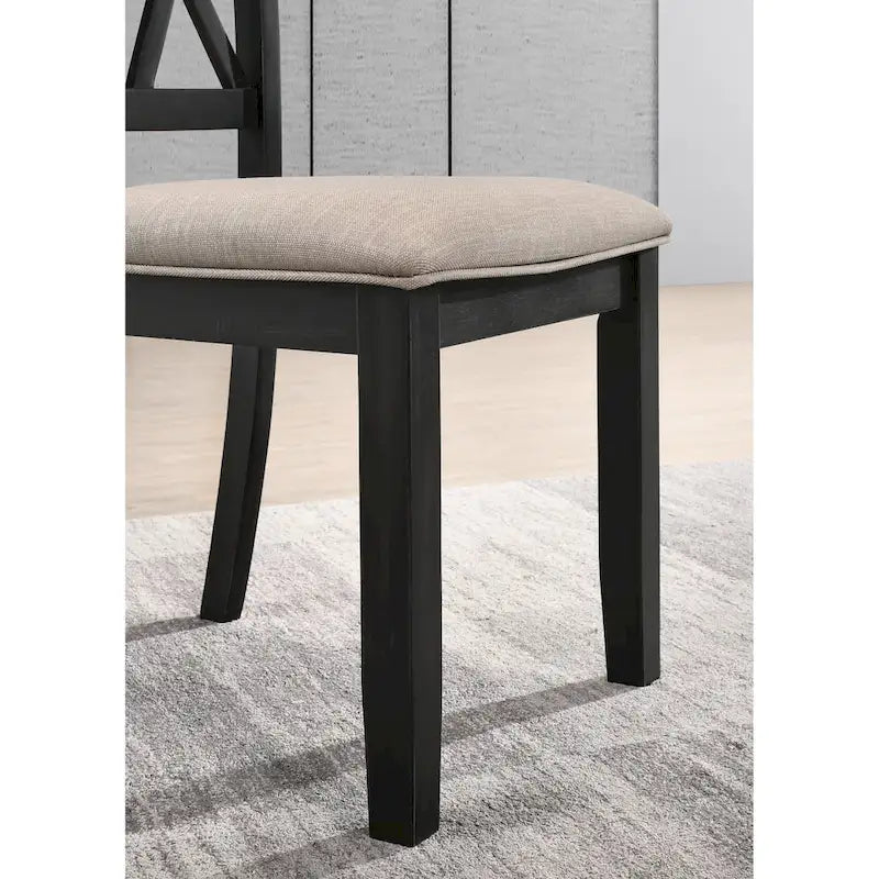 Chaise de salle à manger Roundhill Furniture Windvale rembourrée à dossier croisé, lot de 2