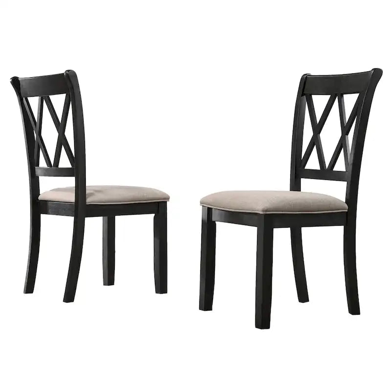Chaise de salle à manger Roundhill Furniture Windvale rembourrée à dossier croisé, lot de 2