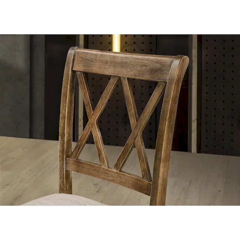 Chaise de salle à manger Roundhill Furniture Windvale rembourrée à dossier croisé, lot de 2