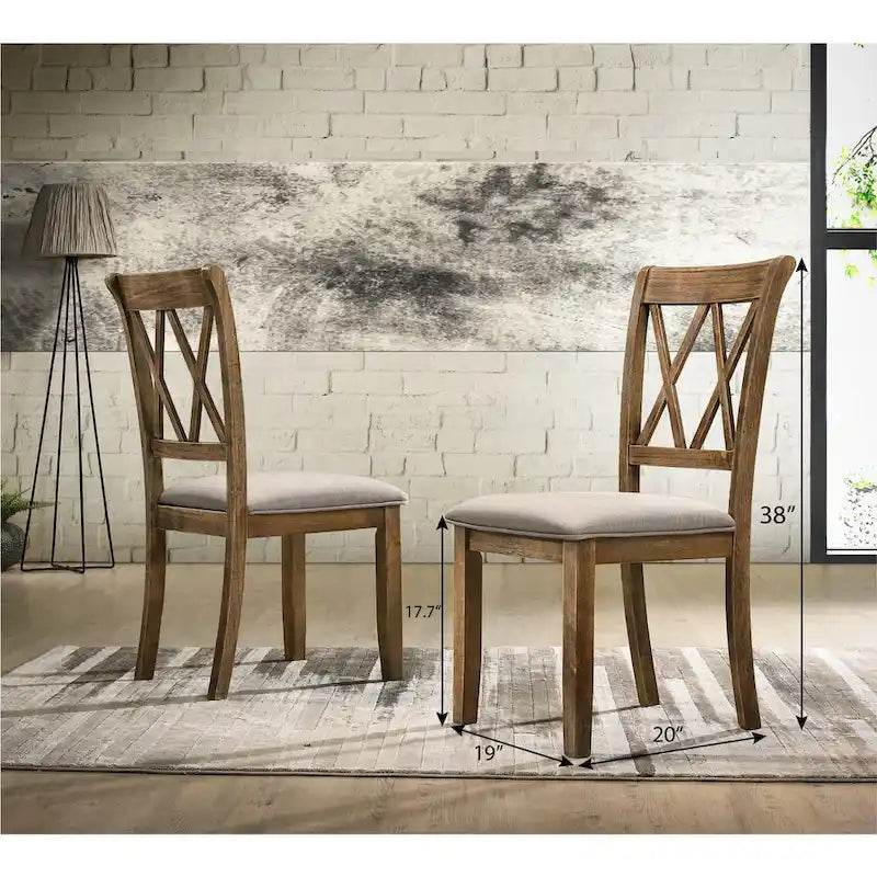 Chaise de salle à manger Roundhill Furniture Windvale rembourrée à dossier croisé, lot de 2