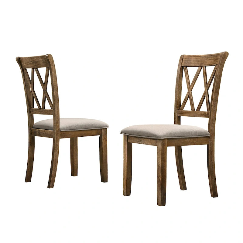 Chaise de salle à manger Roundhill Furniture Windvale rembourrée à dossier croisé, lot de 2