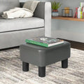 Adeco Petit Repose-Pieds en Cuir PU Pouf Repose-Pieds Rectangulaire Moderne