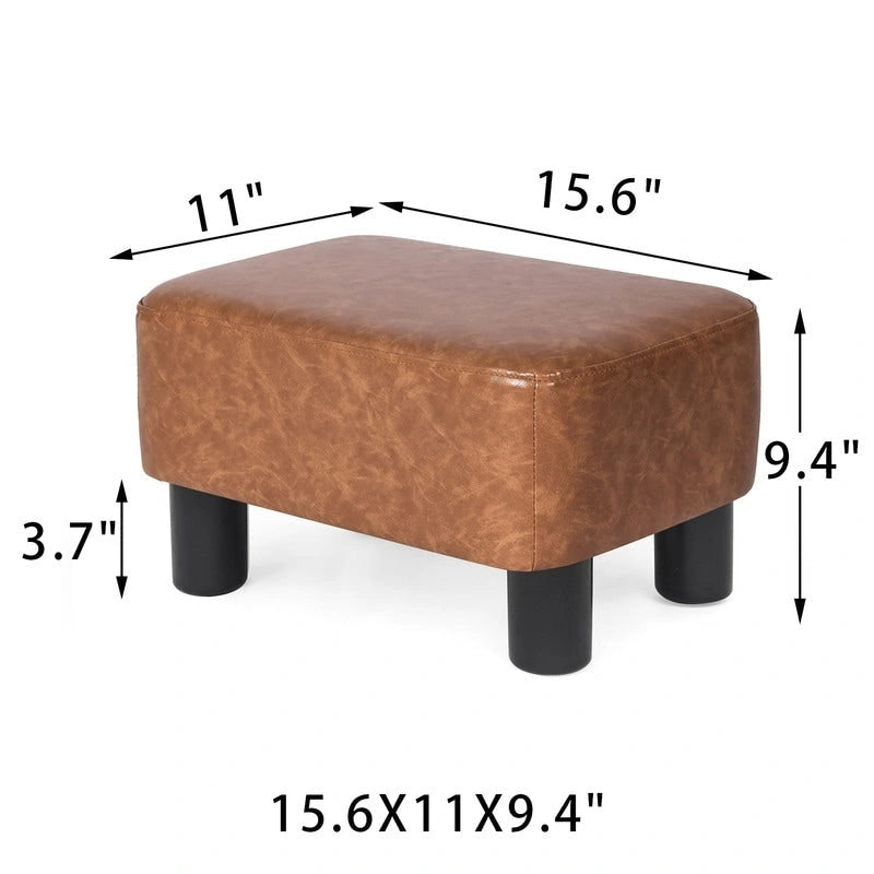 Adeco Petit Repose-Pieds en Cuir PU Pouf Repose-Pieds Rectangulaire Moderne