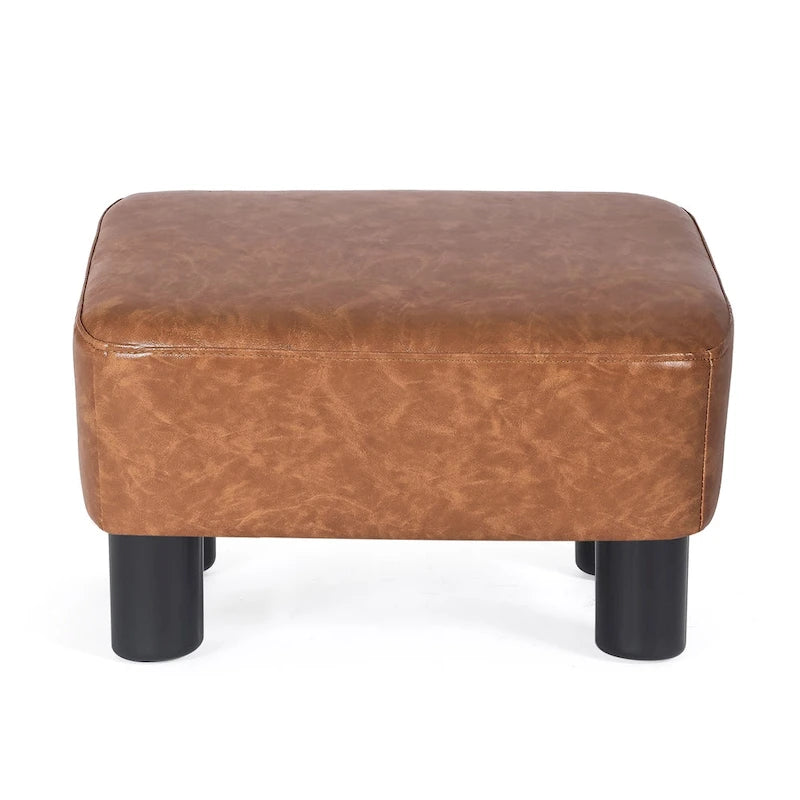 Adeco Petit Repose-Pieds en Cuir PU Pouf Repose-Pieds Rectangulaire Moderne