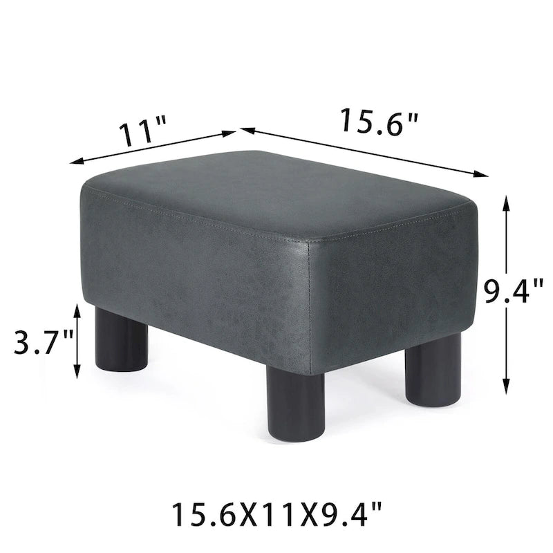Adeco Petit Repose-Pieds en Cuir PU Pouf Repose-Pieds Rectangulaire Moderne