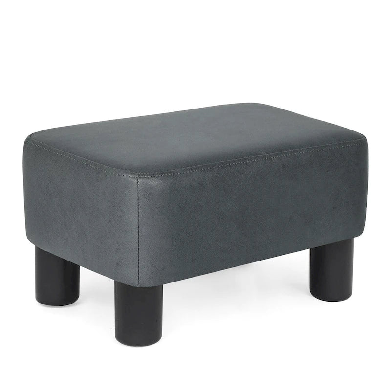 Adeco Petit Repose-Pieds en Cuir PU Pouf Repose-Pieds Rectangulaire Moderne