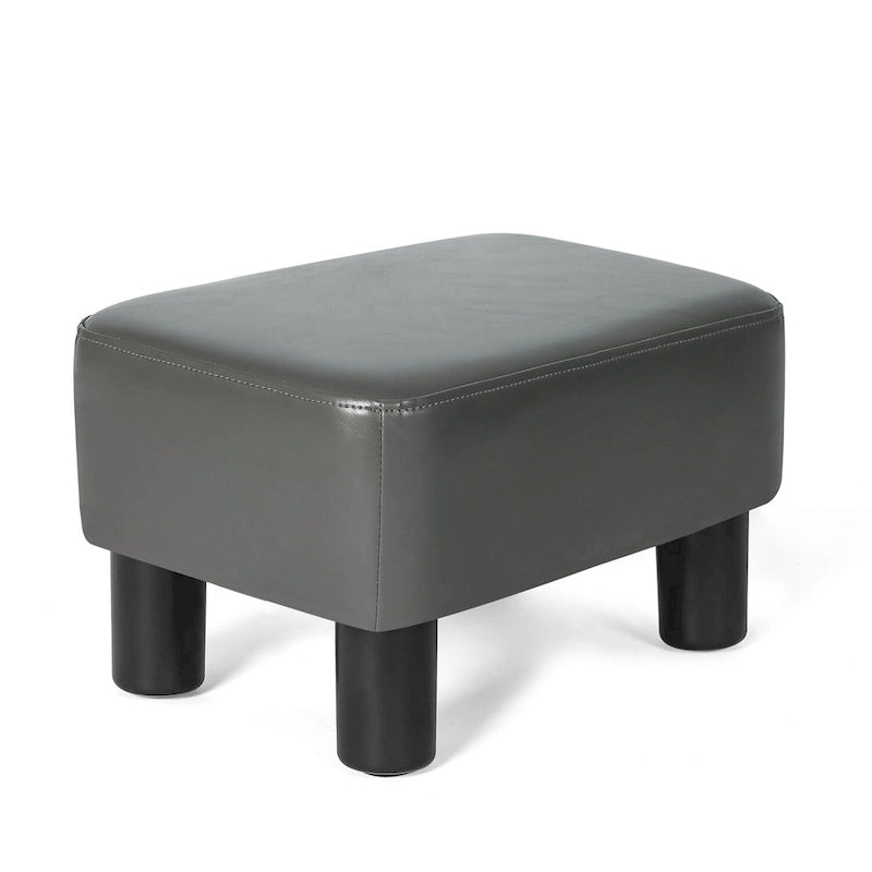 Adeco Petit Repose-Pieds en Cuir PU Pouf Repose-Pieds Rectangulaire Moderne