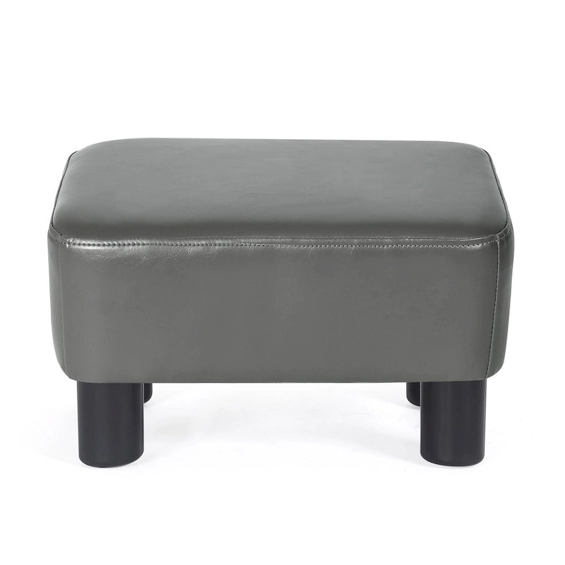 Adeco Petit Repose-Pieds en Cuir PU Pouf Repose-Pieds Rectangulaire Moderne