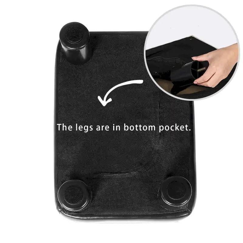 Adeco Petit Repose-Pieds en Cuir PU Pouf Repose-Pieds Rectangulaire Moderne