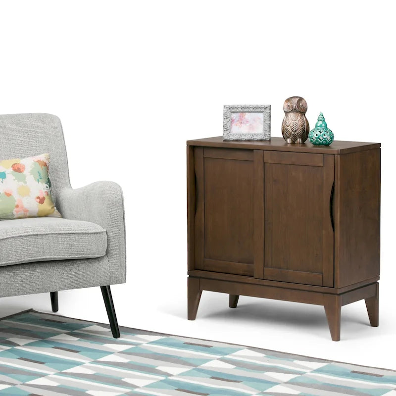Meuble de rangement bas WYNDENHALL Pearson en BOIS MASSIF, largeur 30 pouces, style moderne du milieu du siècle - 30 po l x 14 po p x 31 po h