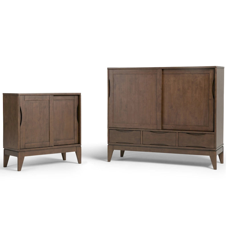 Meuble de rangement bas WYNDENHALL Pearson en BOIS MASSIF, largeur 30 pouces, style moderne du milieu du siècle - 30 po l x 14 po p x 31 po h