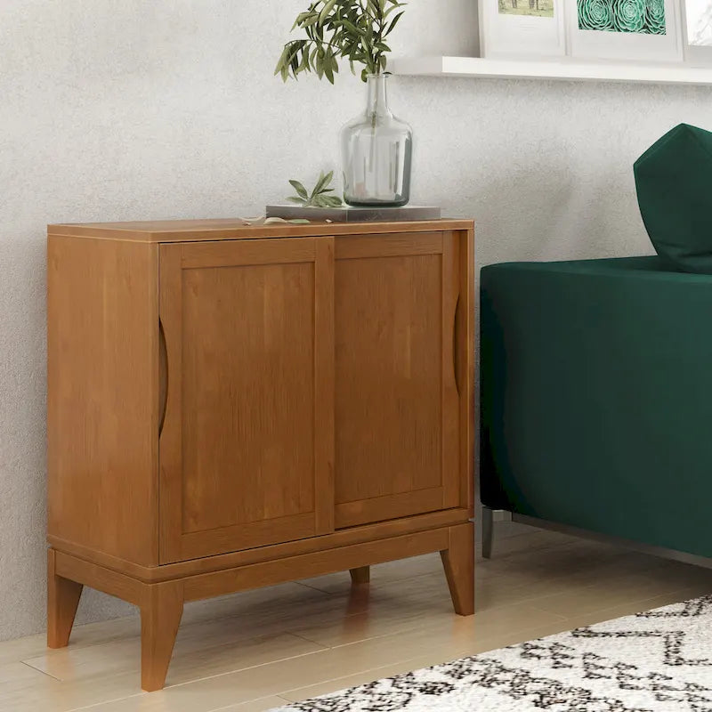 Meuble de rangement bas WYNDENHALL Pearson en BOIS MASSIF, largeur 30 pouces, style moderne du milieu du siècle - 30 po l x 14 po p x 31 po h