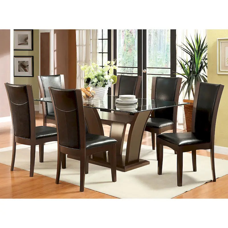 Ensemble de salle à manger 7 pièces Bind en bois massif avec étagères ouvertes par Furniture of America