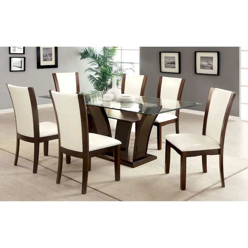 Ensemble de salle à manger 7 pièces Bind en bois massif avec étagères ouvertes par Furniture of America