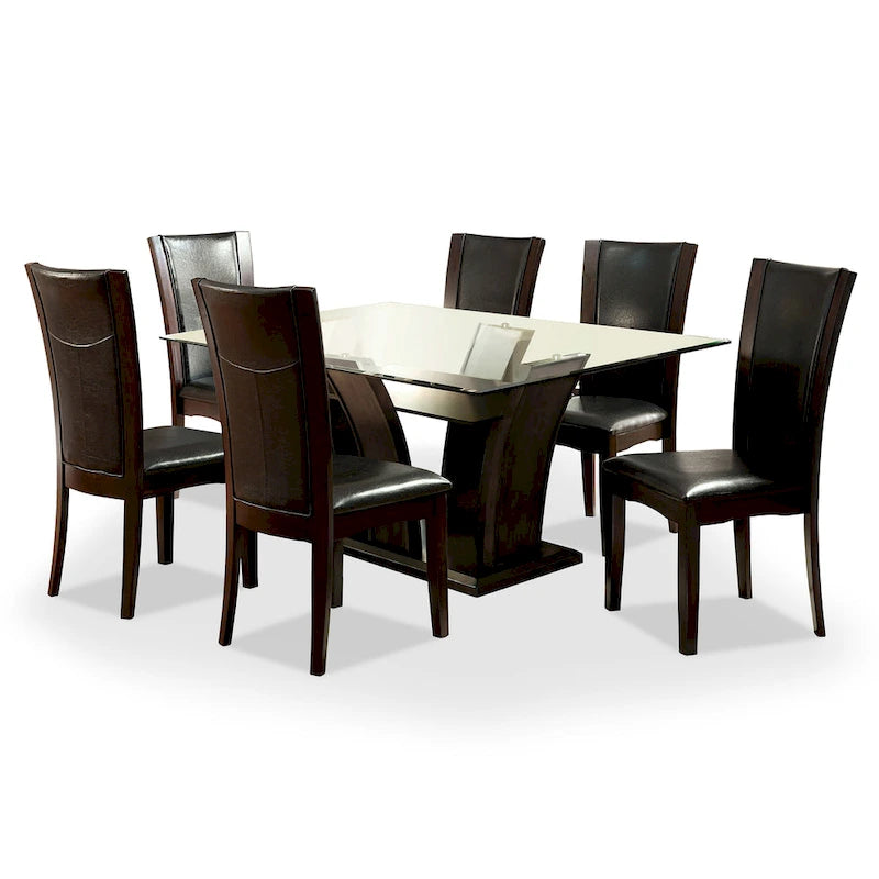 Ensemble de salle à manger 7 pièces Bind en bois massif avec étagères ouvertes par Furniture of America