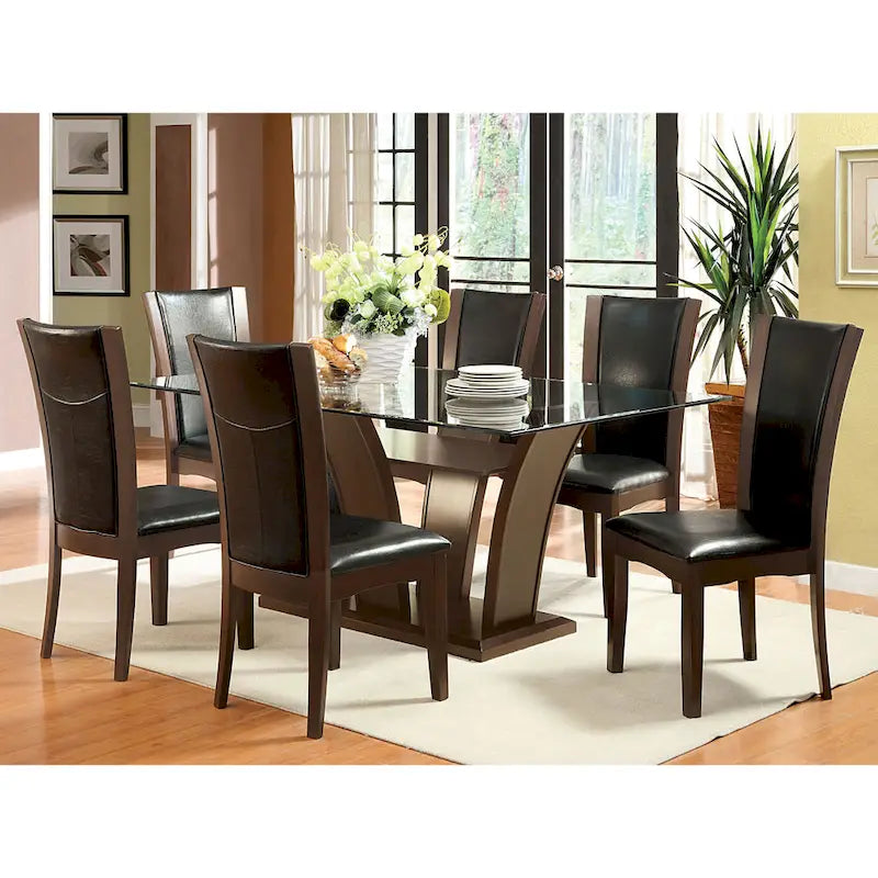 Ensemble de salle à manger 7 pièces Bind en bois massif avec étagères ouvertes par Furniture of America