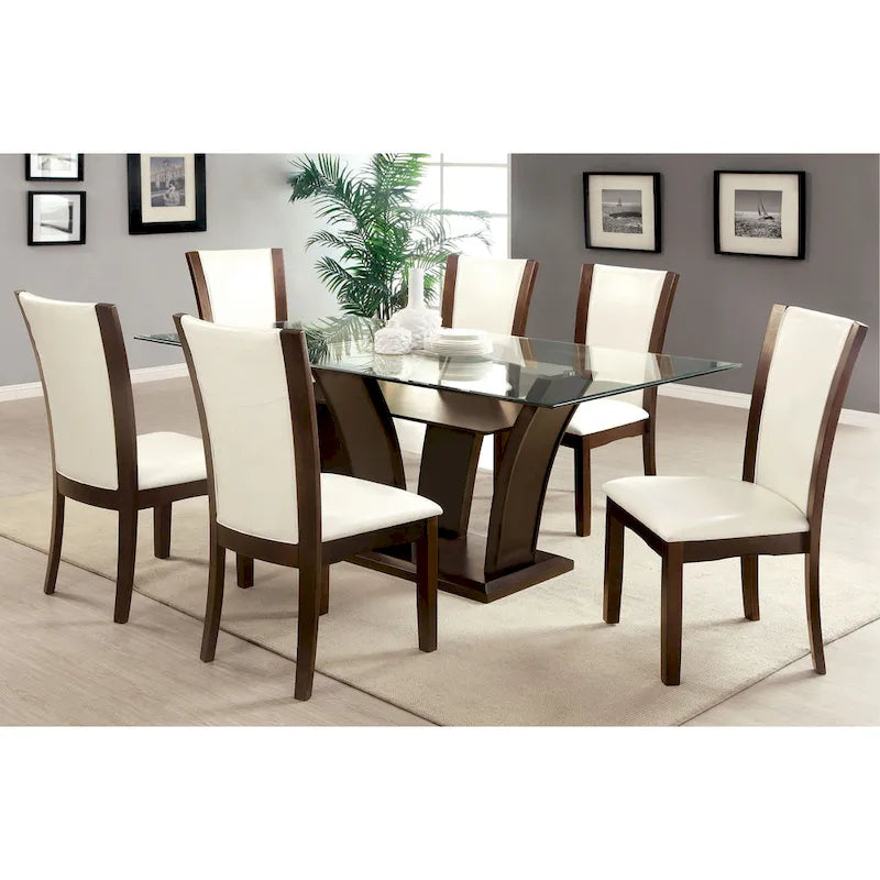 Ensemble de salle à manger 7 pièces Bind en bois massif avec étagères ouvertes par Furniture of America