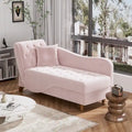Ouyessir Chaise longue de rangement rembourrée avec accoudoir gauche et oreiller lombaire