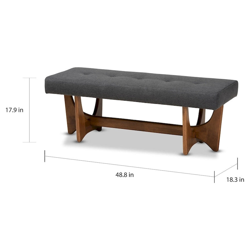 Banc rembourré Carson Carrington Ullarp de style moderne du milieu du siècle