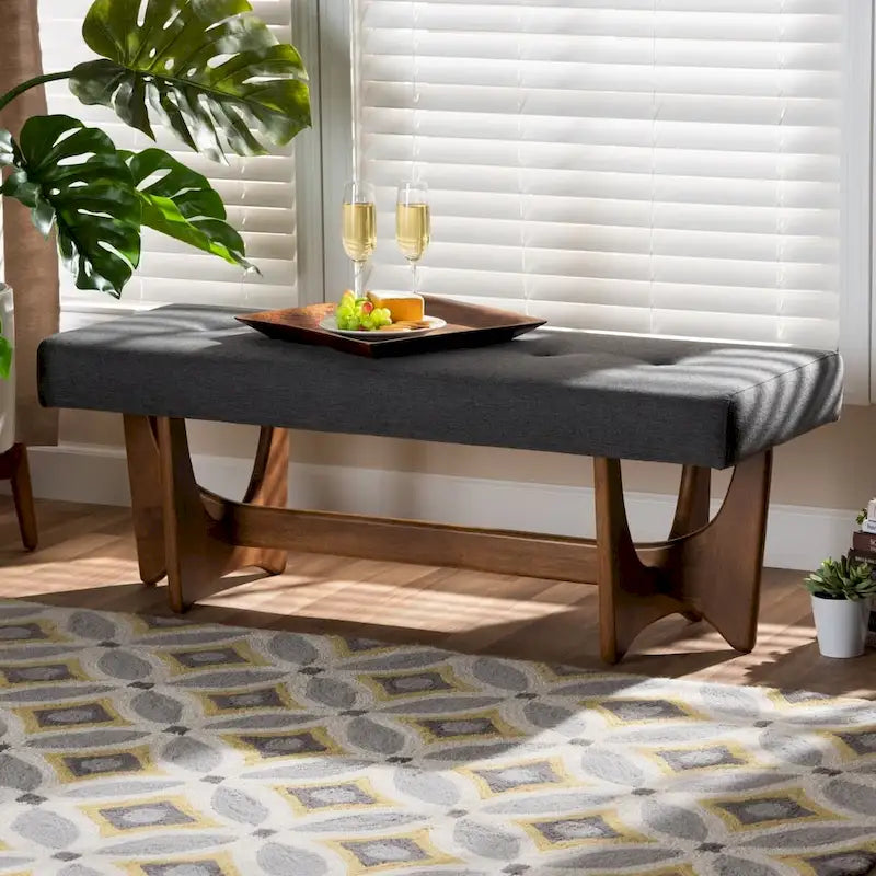 Banc rembourré Carson Carrington Ullarp de style moderne du milieu du siècle