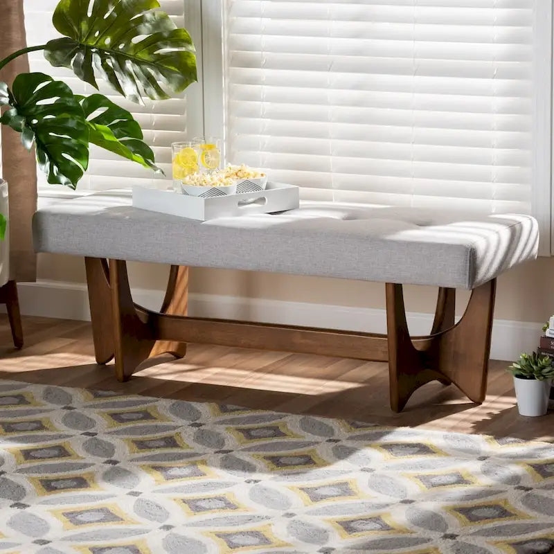 Banc rembourré Carson Carrington Ullarp de style moderne du milieu du siècle
