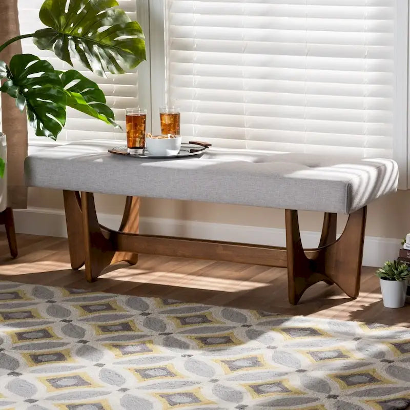 Banc rembourré Carson Carrington Ullarp de style moderne du milieu du siècle