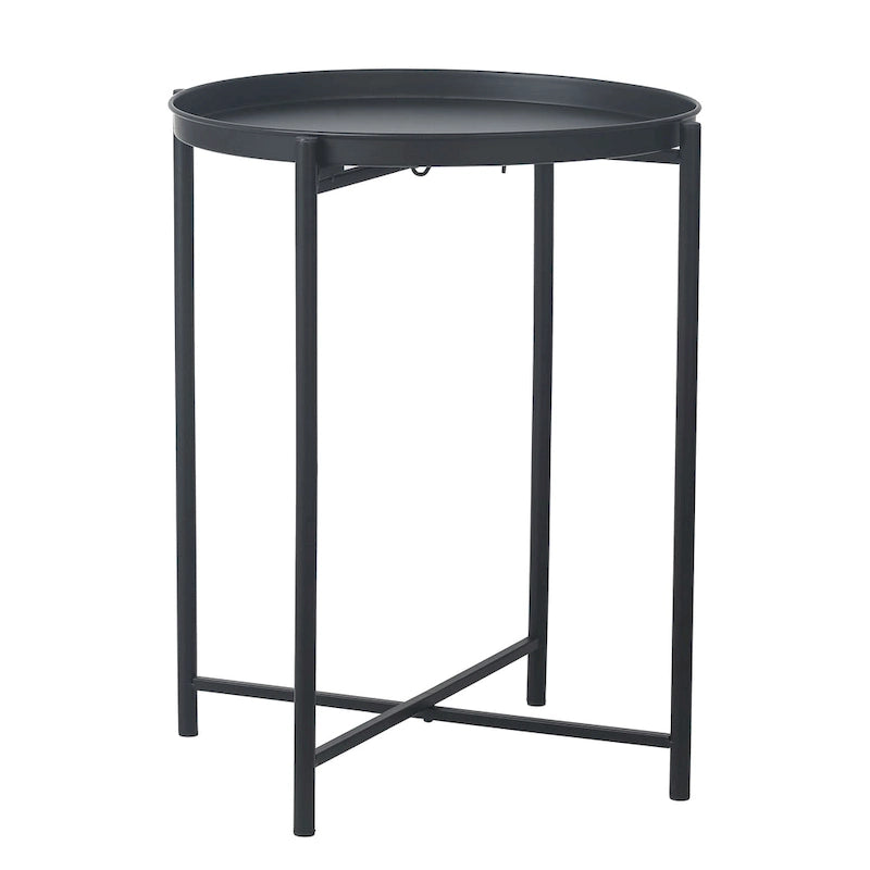 Table d'appoint dorée Adeco - Table de chevet étanche en métal pour collation - Table basse d'appoint - 16,9(P)x 16,9(L)x 20,5(H)