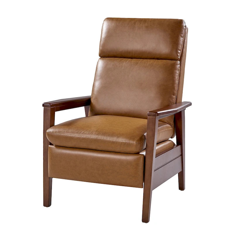 Fauteuil inclinable Patrick Mid-century en similicuir et bois massif par HULALA HOME