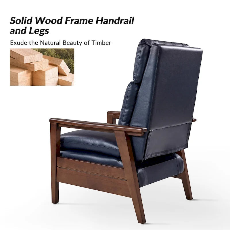 Fauteuil inclinable Patrick Mid-century en similicuir et bois massif par HULALA HOME