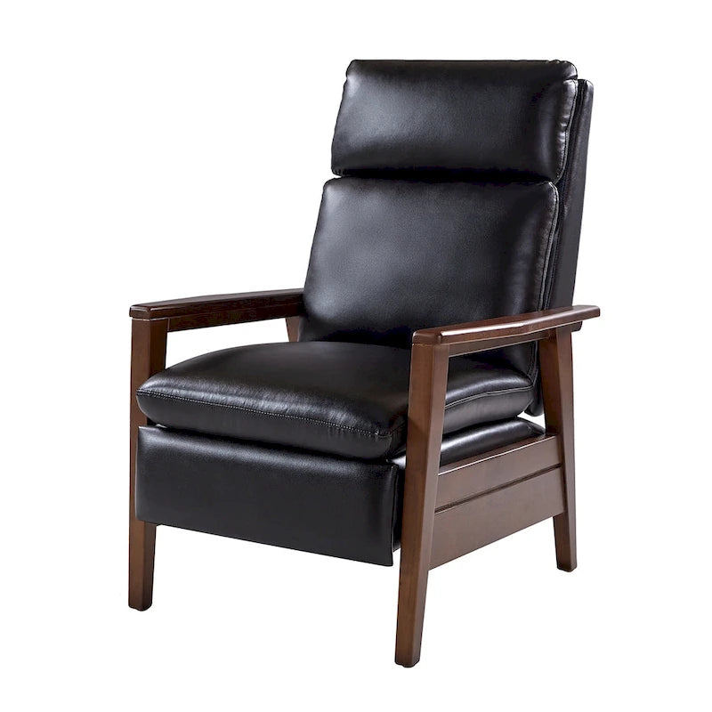 Fauteuil inclinable Patrick Mid-century en similicuir et bois massif par HULALA HOME