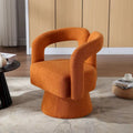 Fauteuils d'appoint en tonneau rembourrés en bouclette pivotants à 360 degrés HOMEFUN