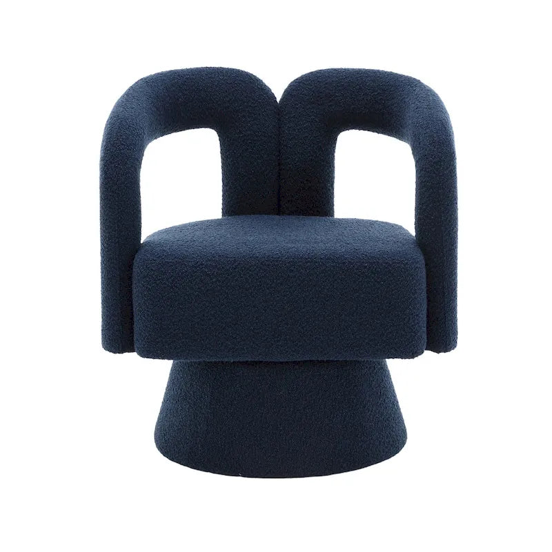 Fauteuils d'appoint en tonneau rembourrés en bouclette pivotants à 360 degrés HOMEFUN
