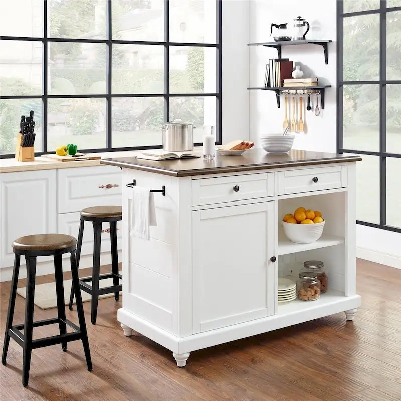 Avenue Greene Betty Kitchen Island with 2 Stools