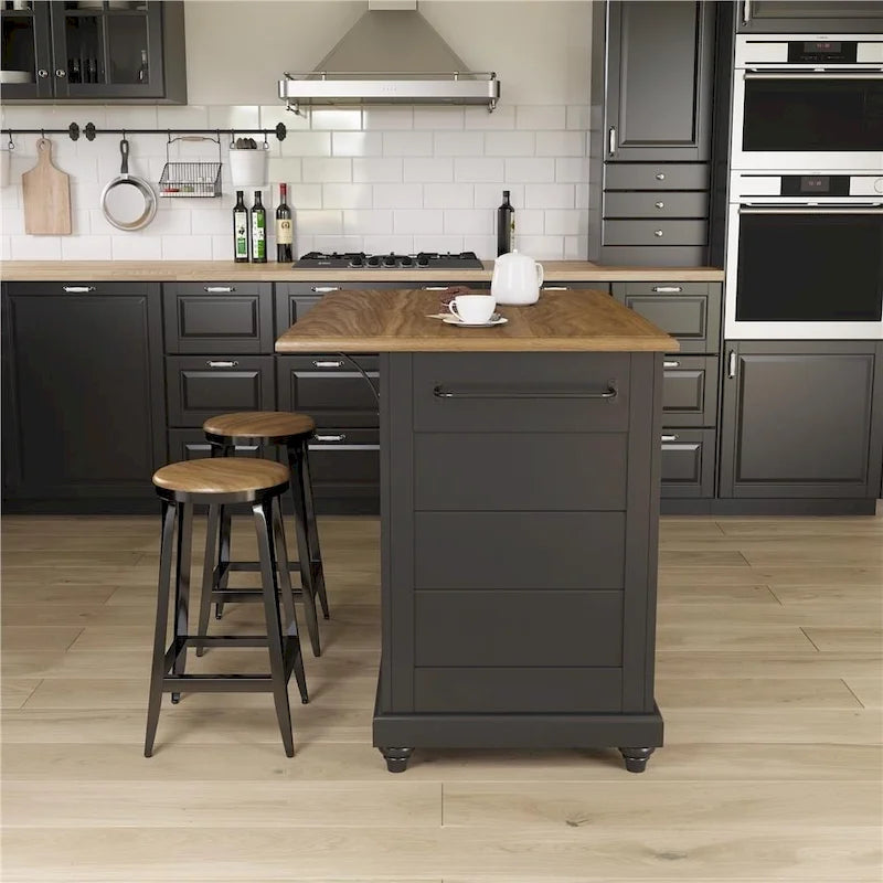 Îlot de cuisine Avenue Greene Betty avec 2 tabourets