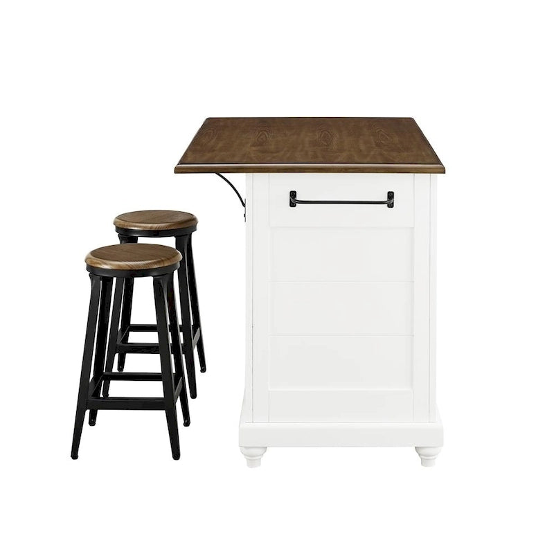 Îlot de cuisine Avenue Greene Betty avec 2 tabourets