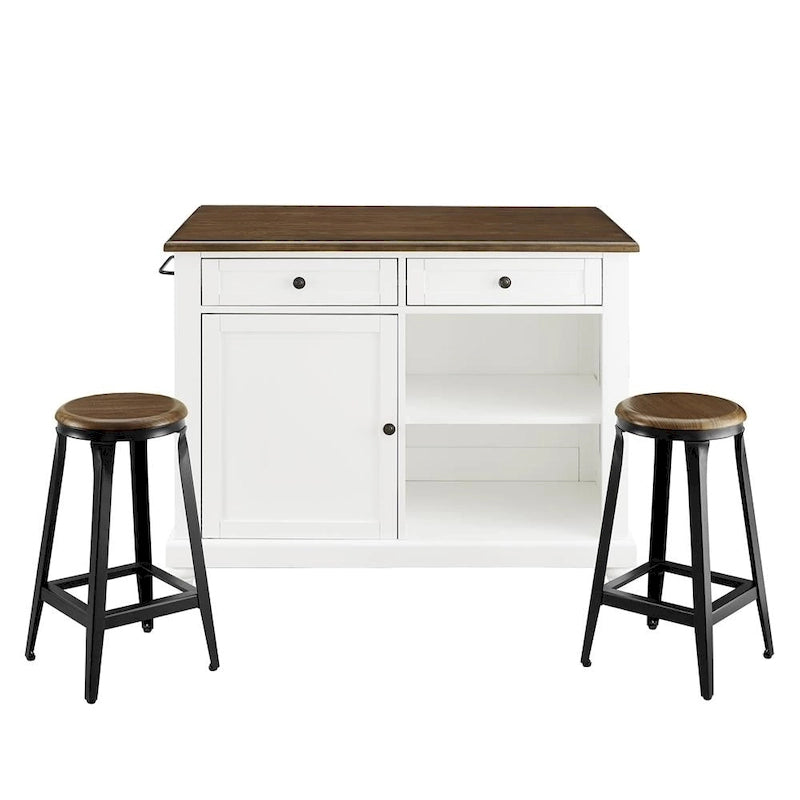 Îlot de cuisine Avenue Greene Betty avec 2 tabourets