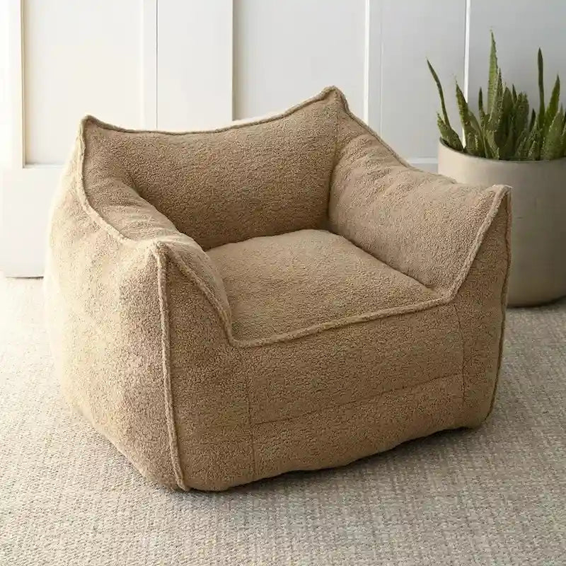 Canapé Paresseux Teddy Faux Tissu Canapé de Salon Fauteuil Poire avec Mousse à Mémoire de Forme