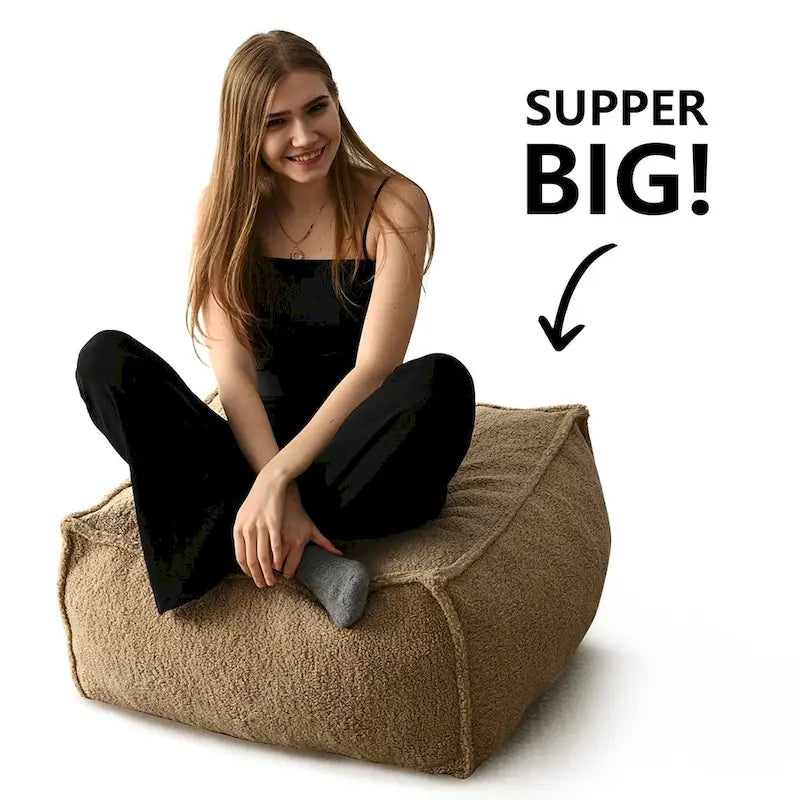 Canapé Paresseux Teddy Faux Tissu Canapé de Salon Fauteuil Poire avec Mousse à Mémoire de Forme
