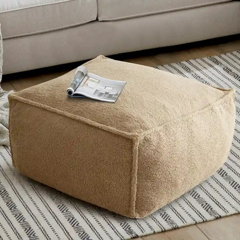Canapé Paresseux Teddy Faux Tissu Canapé de Salon Fauteuil Poire avec Mousse à Mémoire de Forme