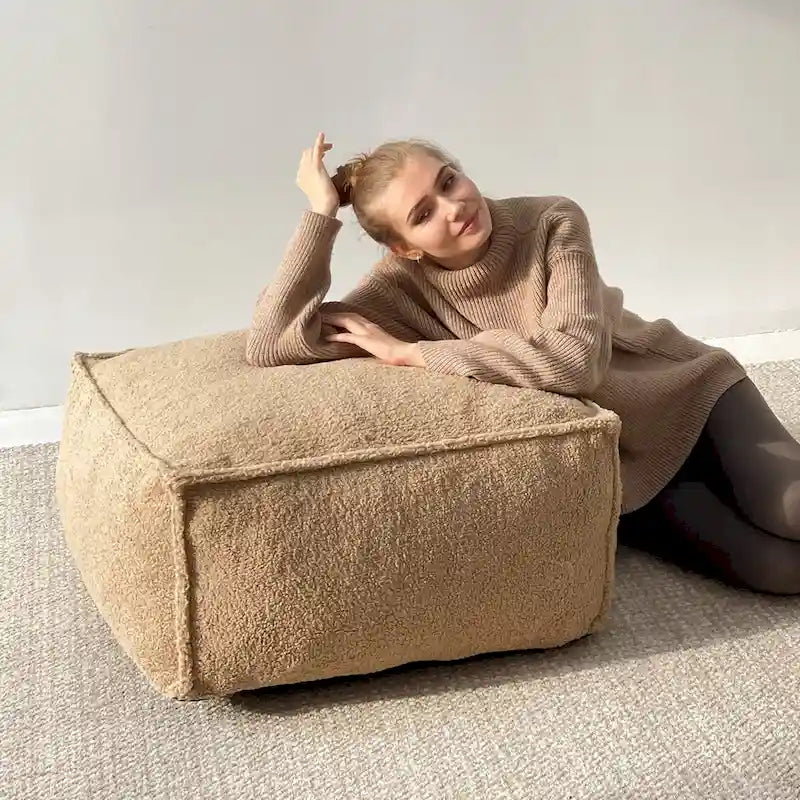 Canapé Paresseux Teddy Faux Tissu Canapé de Salon Fauteuil Poire avec Mousse à Mémoire de Forme