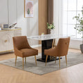 SEYNAR Chaise de salle à manger ou de coiffeuse moderne en cuir PU, style glamour, lot de 2 avec poignée arrière