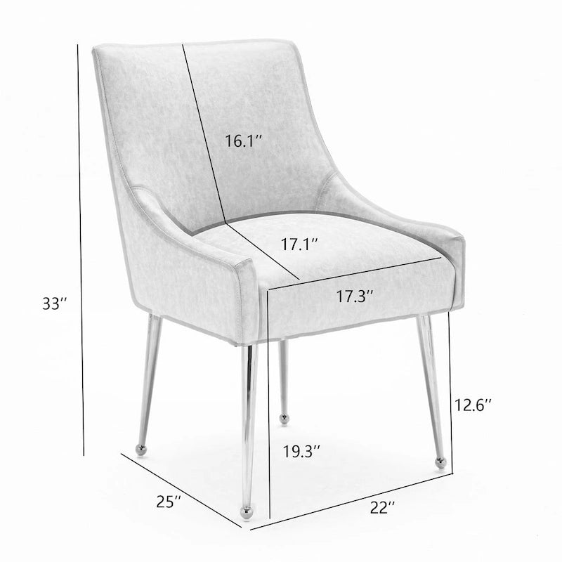 SEYNAR Chaise de salle à manger ou de coiffeuse moderne en cuir PU, style glamour, lot de 2 avec poignée arrière