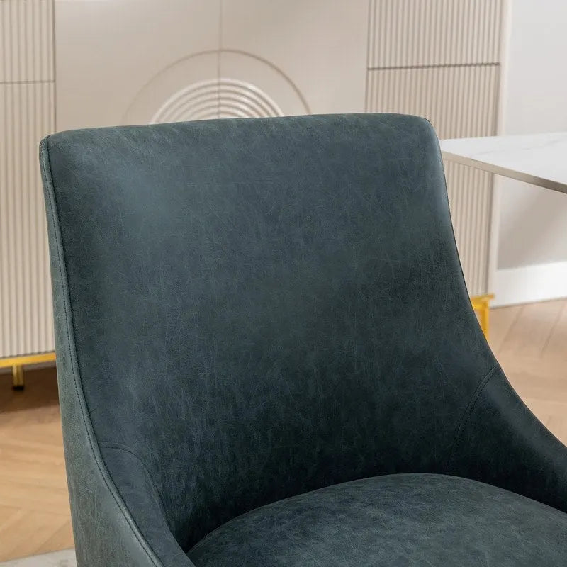 SEYNAR Chaise de salle à manger ou de coiffeuse moderne en cuir PU, style glamour, lot de 2 avec poignée arrière