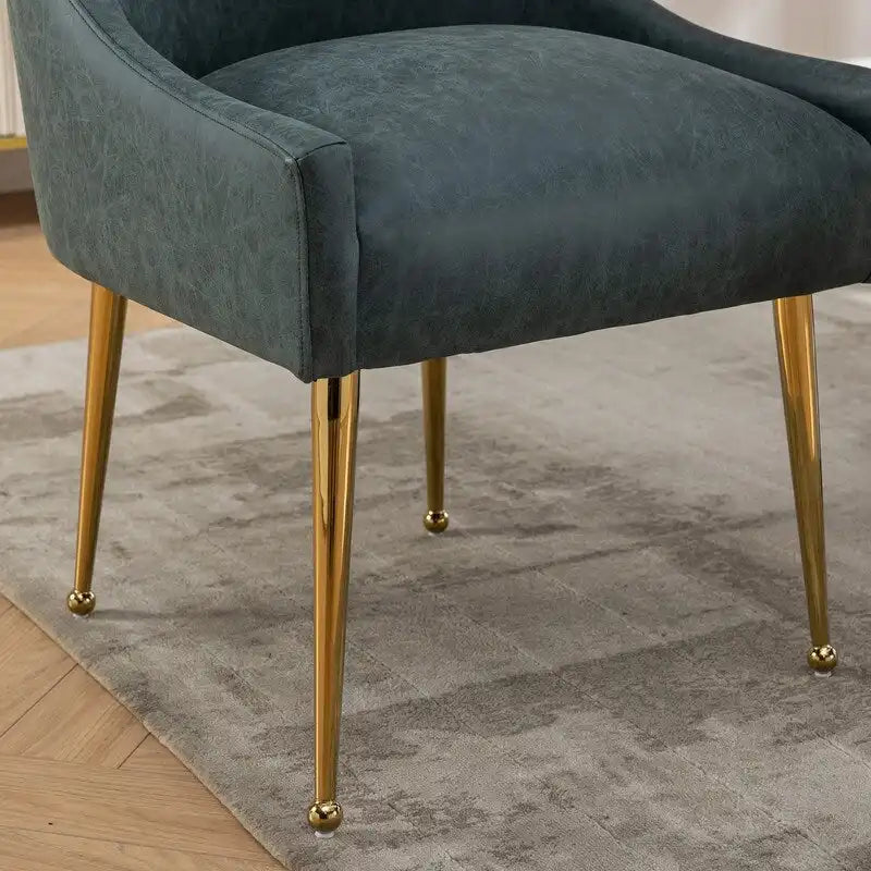 SEYNAR Chaise de salle à manger ou de coiffeuse moderne en cuir PU, style glamour, lot de 2 avec poignée arrière