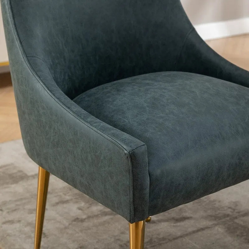 SEYNAR Chaise de salle à manger ou de coiffeuse moderne en cuir PU, style glamour, lot de 2 avec poignée arrière