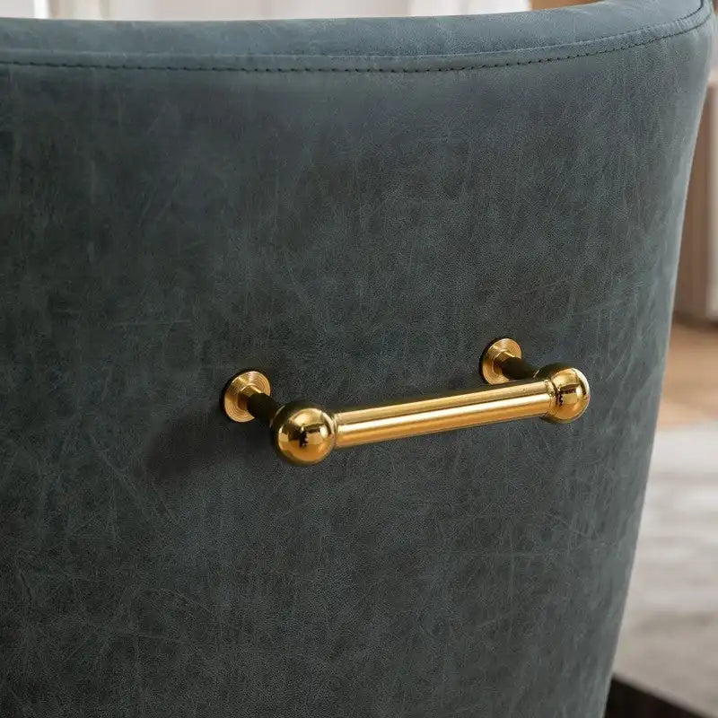 SEYNAR Chaise de salle à manger ou de coiffeuse moderne en cuir PU, style glamour, lot de 2 avec poignée arrière
