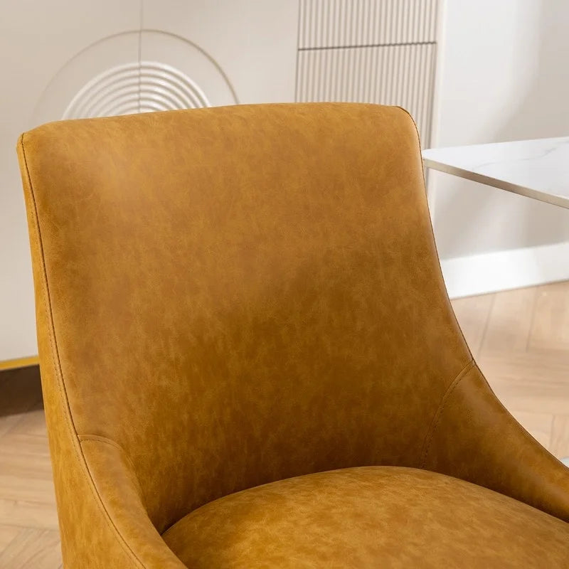 SEYNAR Chaise de salle à manger ou de coiffeuse moderne en cuir PU, style glamour, lot de 2 avec poignée arrière