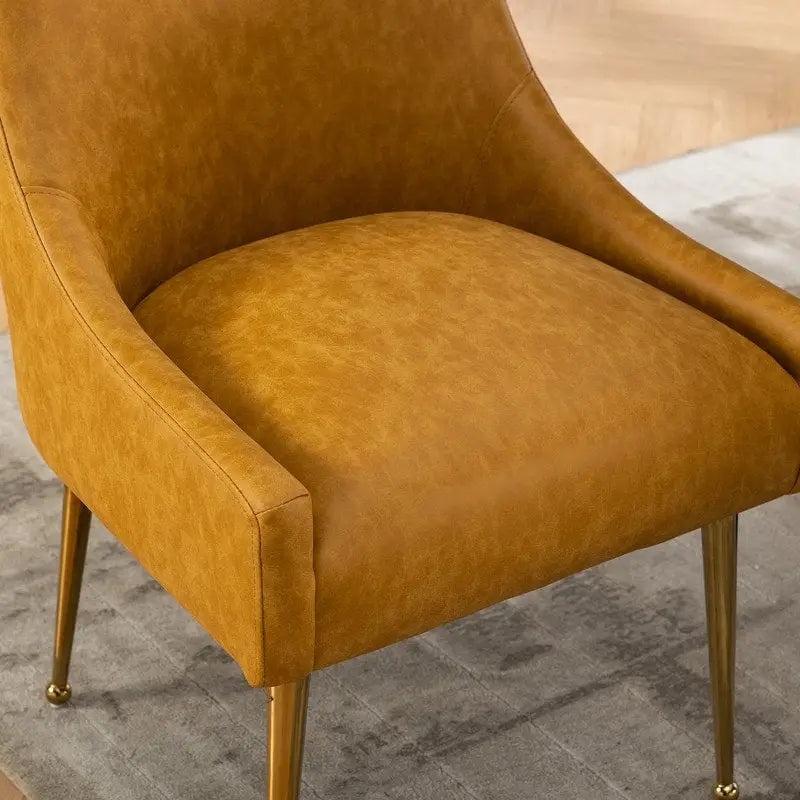 SEYNAR Chaise de salle à manger ou de coiffeuse moderne en cuir PU, style glamour, lot de 2 avec poignée arrière