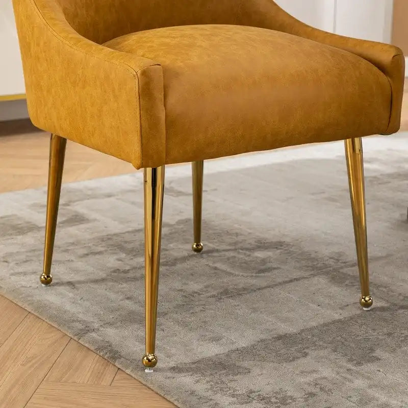 SEYNAR Chaise de salle à manger ou de coiffeuse moderne en cuir PU, style glamour, lot de 2 avec poignée arrière