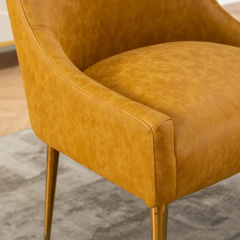 SEYNAR Chaise de salle à manger ou de coiffeuse moderne en cuir PU, style glamour, lot de 2 avec poignée arrière